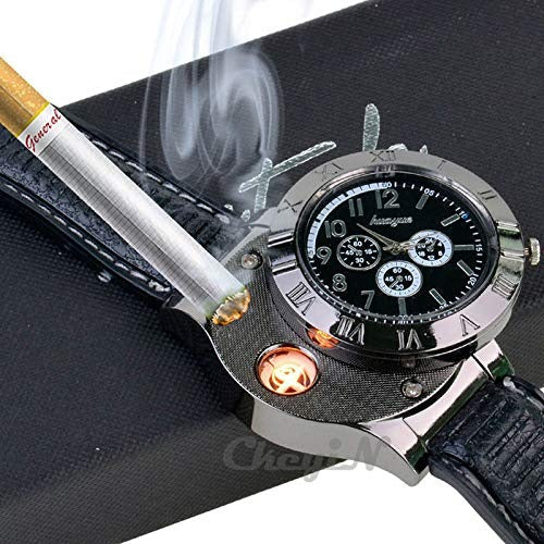 🔥⌚ Military USB Lighter Watch for Men – Windproof, Rechargeable & Stylish Gift 🎁