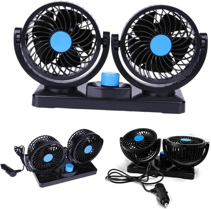 360° Rotatable Electric Cooling Fan with Adhesive Base & Low Noise